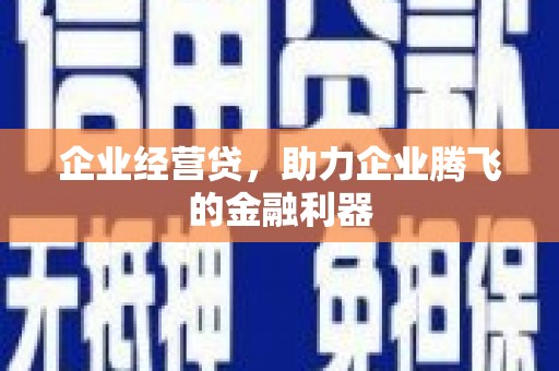 泰顺企业经营贷，助力企业腾飞的金融利器