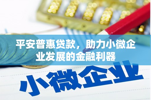 云霄平安普惠贷款，助力小微企业发展的金融利器