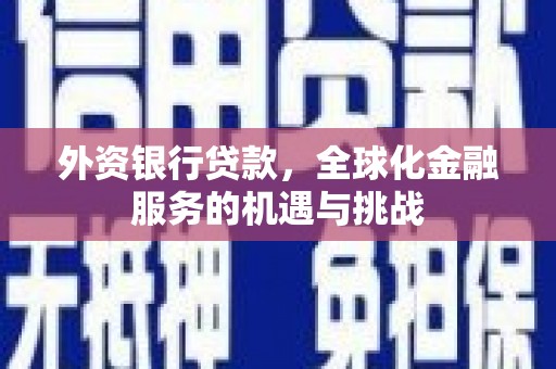 石鼓外资银行贷款，全球化金融服务的机遇与挑战