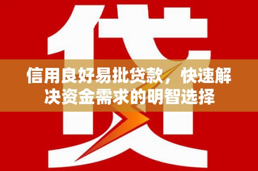 徐闻信用良好易批贷款，快速解决资金需求的明智选择