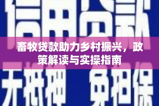 江阳畜牧贷款助力乡村振兴，政策解读与实操指南
